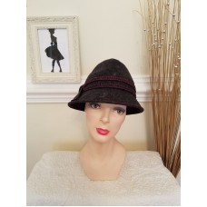 Mujer&apos;s Gray with Pink Trim Betmar 100% Wool Fedora Hat NWOT  eb-27330689